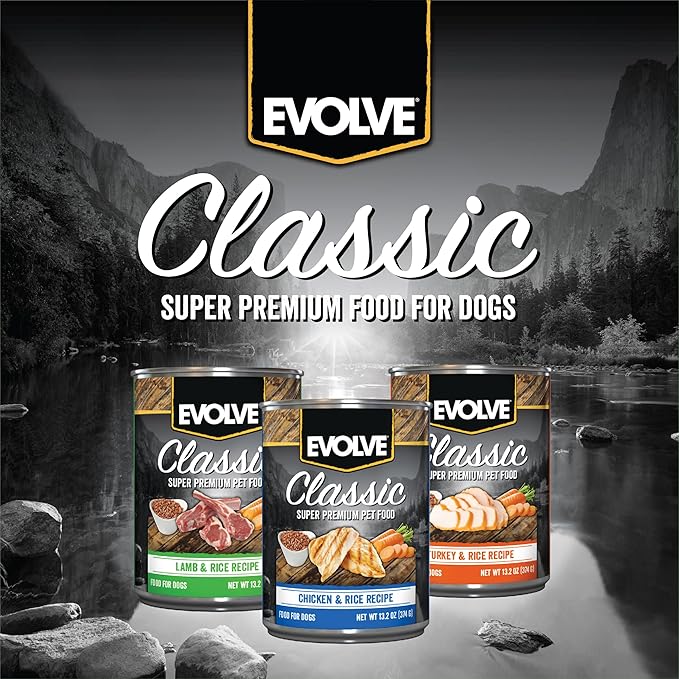 Evolve Classic Lamb and Rice Recipe Canned Dog Food, 13.2oz (Pack of 12)