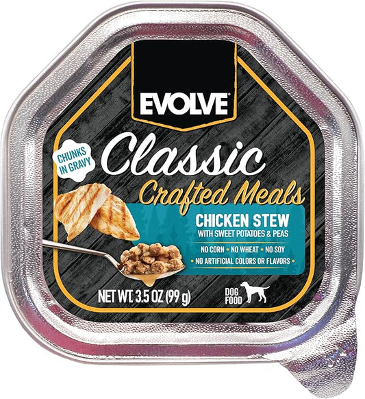 Evolve Classic Crafted Meals Chicken Stew Wet Dog Food | 3.5 oz - 15 Pack