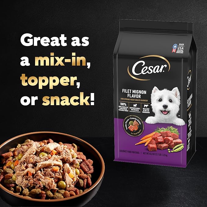 Cesar Simply Crafted Chicken, Carrots, Potatoes, & Peas Wet Dog Food Complement, 8.82 oz. Pouch (6 Count, Pack of 2)