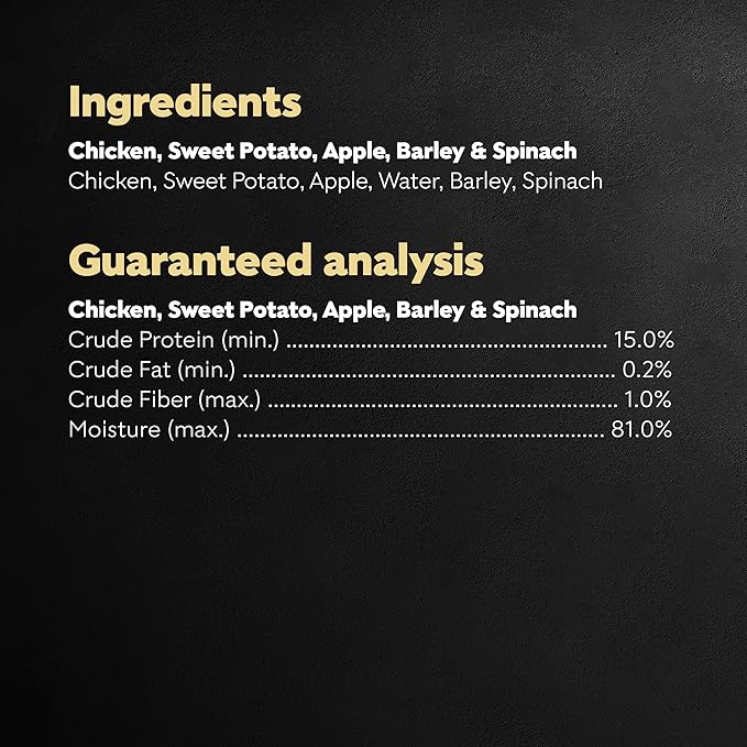 Cesar Simply Crafted Adult Wet Dog Food Meal Topper, Chicken, Sweet Potato, Apple, Barley & Spinach, 1.3oz. (10 Count, Pack of 1)