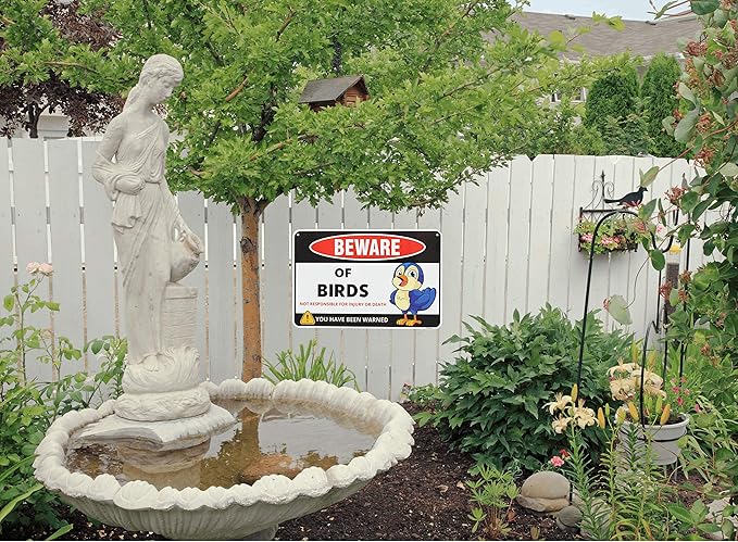 Venicor Bird Sign Decor - 8 x 12 Inches - Aluminum - Bird Gifts for Bird Lovers Women Owners - Bird Decorations for the Home Accessories Wall Art Stuff