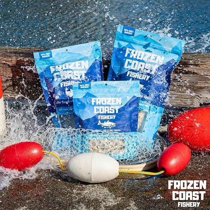 Frozen Coast Freeze-Dried Wild-Caught Salmon Cat & Dog Treats-High-Protein, Omega-3, Grain-Free (2.5 oz-Bag)
